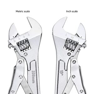 Amazon Basics Locking Adjustable Wrench, 10 inch x 2.7 inch x 0.75 inch