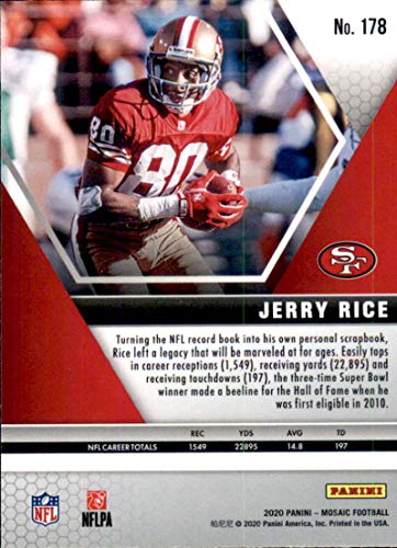 2020 Panini Mosaic #178 Jerry Rice San Francisco 49ers NFL Football Trading Card