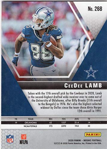 2020 Panini Mosaic #268 CeeDee Lamb RC Rookie Dallas Cowboys NFL Football Trading Card