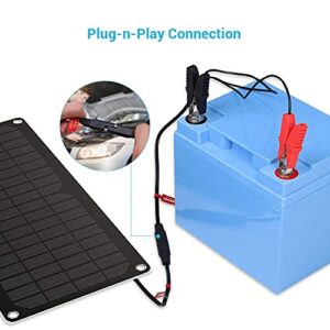 Renogy 10 Watts Portable Solar Battery Charger Maintainer, Backup for Car Boat Marine Motorcycles Truck