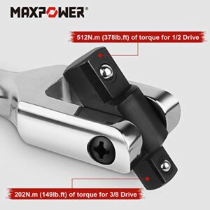 MAXPOWER 15-inch Breaker Bar 1/2 drive and 3/8 drive Flex Handle