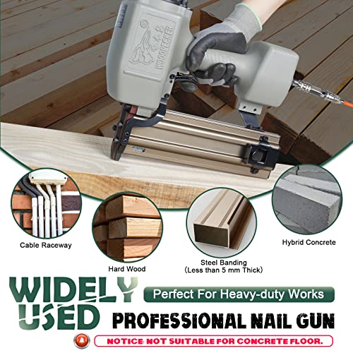 Woodpecker ST64 14 Gauge 3/4" to 2-1/2" Pneumatic Concrete T Nailer Gun with 400pcs Concrete T Nails, Air Power Heavy Duty Concrete Nail Gun Brad Nailer Finish Nailer for Woodworking