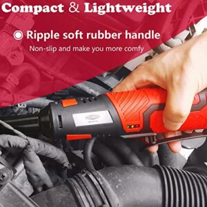 Electric Ratchet Wrench 3/8 Cordless Ratchet Wrench Set, Extended 55 N·m Battery Powered Ratchet Tool with 1 Hand Tool, 7 Sockets, 2 Screwdrivers, 1 Extender, 1/4" Adapter Dobetter-DBCRW12L