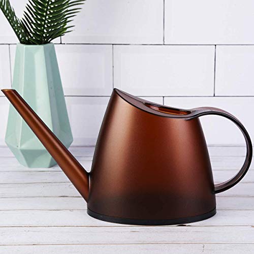 Kailemei Watering Can，Plastic Watering can Indoor Bonsai Plant Watering Long Spout Pot 40oz 1.4L 1/3 Gallon Small Modern Translucent Indoor and Outdoor Multicolor Watering Can(Tea red)