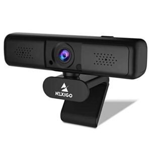 nexigo n650 2k 4mp zoomable webcam with privacy cover & dual microphone, 3x digital zoom, 95-degree viewing, quad hd business usb camera for online class, zoom skype facetime obs teams