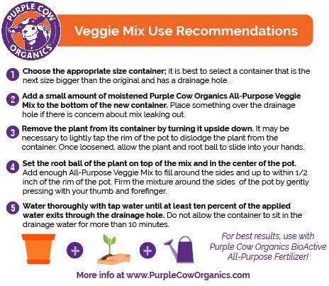 Purple Cow Organics All Purpose Veggie Mix, 1 Cubic Foot Bag, Organic Chemical-Free & Ready to Use Plant Based Compost Blend for Vegetable Gardens, Containers & Planter Pots, Raised Bed Boxes