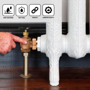 Midline Valve 6I342 Steam Radiator Valve; Air Vent Temperature Control; 1 in. FIP x Male Union; Brass