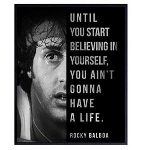 rocky poster -8x10 motivational wall art - inspirational quotes decor - positive uplifting gift - men, teens, boys, sports, boxing fan, entrepreneur - dorm, home office, bedroom, living room