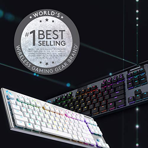 Logitech G915 TKL Tenkeyless Lightspeed RGB Mechanical Gaming Keyboard, Low Profile Switch Options, LIGHTSYNC RGB, Advanced Wireless and Bluetooth Support - Tactile (Renewed)