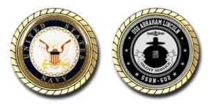 uss abraham lincoln ssbn-602 us navy submarine challenge coin - officially licensed