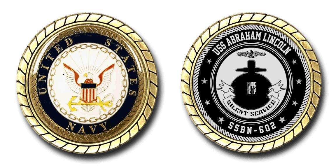 USS Abraham Lincoln SSBN-602 US Navy Submarine Challenge Coin - Officially Licensed