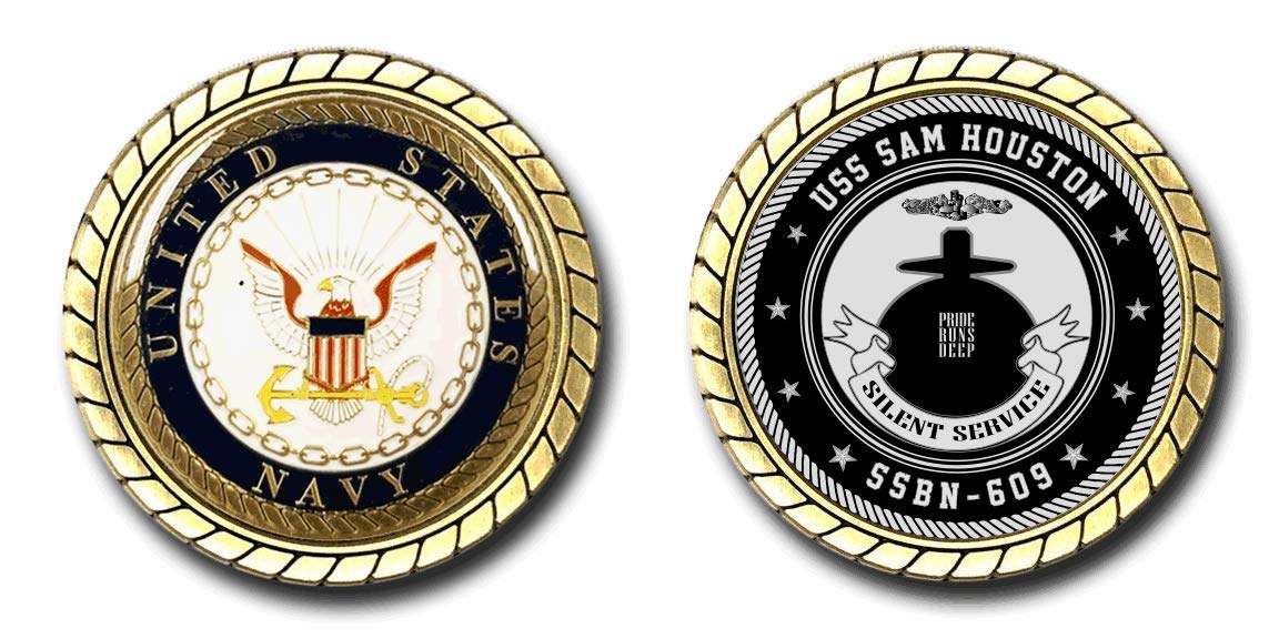 USS Sam Houston SSBN-609 US Navy Submarine Challenge Coin - Officially Licensed