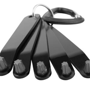 Performance Tool W30978 Low Profile Star Bit Set with Carabiner Clip - 5 Piece Set Including T20, T25, T27, T30, T40 for Hard to Reach Fasteners