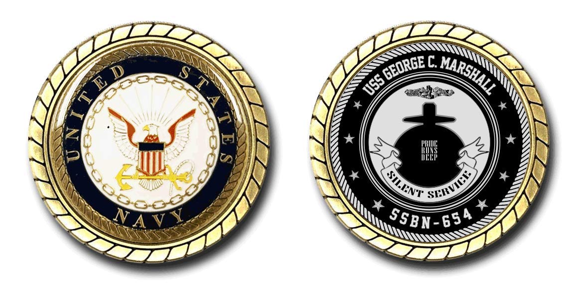 USS George C Marshall SSBN-654 US Navy Submarine Challenge Coin - Officially Licensed