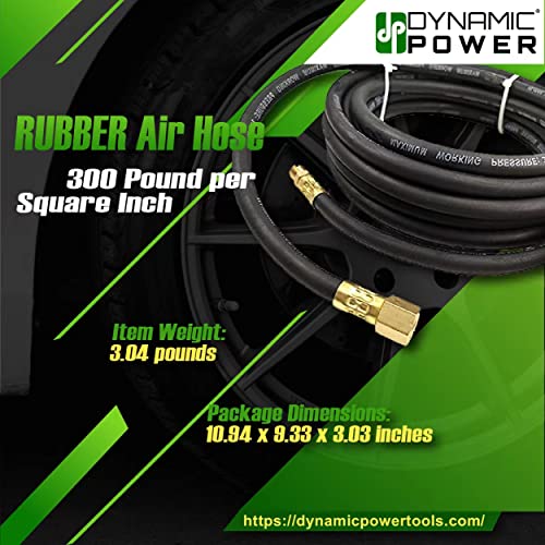 DP Dynamic Power Heavy-Duty 25ft-3/8" Rubber Air Hose D16112