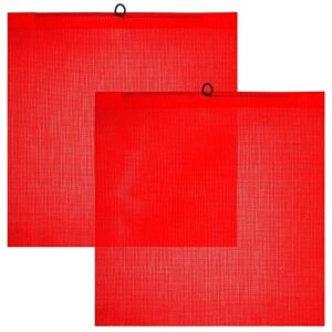 2 pieces 18 x 18 inch safety flags with wire loop mesh safety flag warning flag trailer safety flag for truck and pedestrian crossings (deep red)