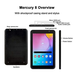 ECS Elitegroup Liva Mercury 8 inch Rugged Tablet, Android 10, Octa-Core Processor, 3GB RAM 32GB Storage, 8 inch IPS HD Display, Dual Camera, WiFi ac Dual Band, Free Stylus(Early Access Deals),Black