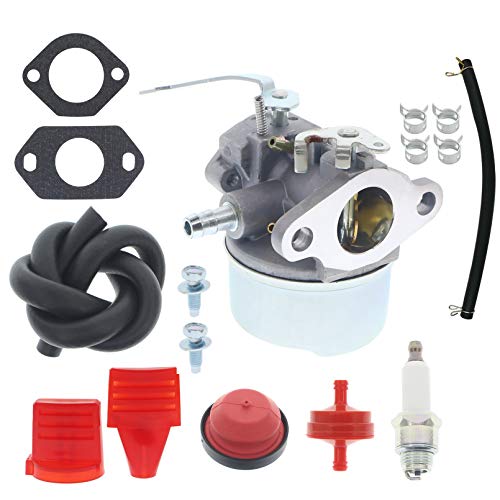 Chacarbtu 632537A Carburetor for Tecumseh 640309 SK840 HSK845 HSK850 TH139SA TH139SP Snow Blower with 35440 35438 Throttle Control Knob Kit