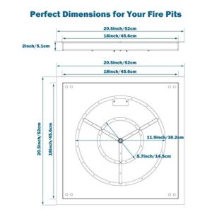 Uniflasy 18 Inch Square Drop-in Fire Pit Pan with 12" Round Burner Ring, 165k BTU Stainless Steel Fire Pit Pan with Spark Ignition and Propane Hose Kit for Indoor or Outdoor Fire Table/Fire Pit