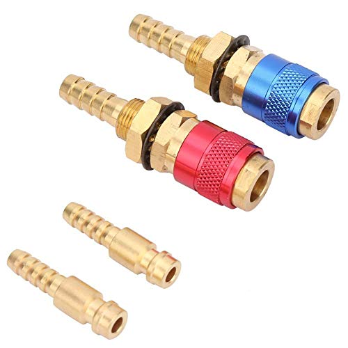 DEWIN Gas & Water Quick Connector - Water Cooled & Gas Adapter, Connector Fitting Water Cooled & Gas Quick Hose Connector Fitting for MIG TIG Welder Torch, 2pcs