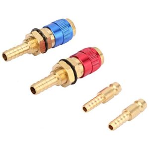 DEWIN Gas & Water Quick Connector - Water Cooled & Gas Adapter, Connector Fitting Water Cooled & Gas Quick Hose Connector Fitting for MIG TIG Welder Torch, 2pcs