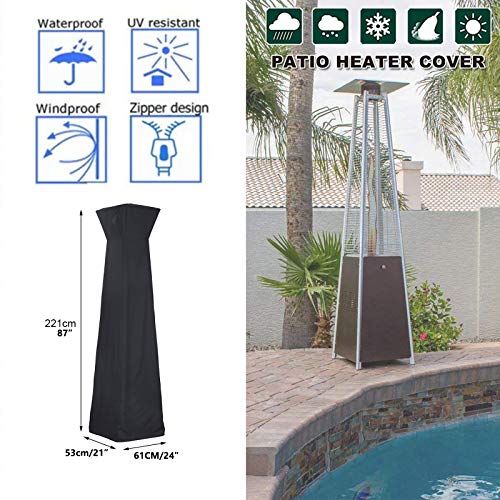 Iptienda Patio Heater Cover, Patio Heater Covers Waterproof with Zipper, Square Outdoor Heater Cover 87''H x 21" W x 24" L