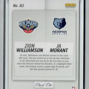 Zion Williamson & Ja Morant 2019 Panini Instant #83 True 1 of 1, 1/1 Rookie Card - Basketball Slabbed Rookie Cards