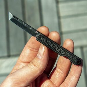 STATGEAR Pocket Samurai Folding Tanto Micro Knife - Slipjoint Edition | Small EDC Mini Knife | Black