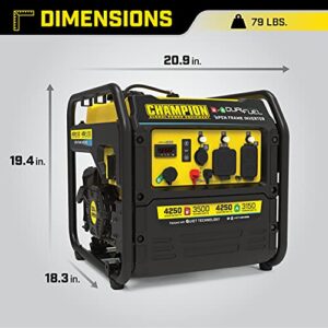 Champion Power Equipment 200914 4250-Watt Open Frame Inverter Generator, Dual Fuel Technology