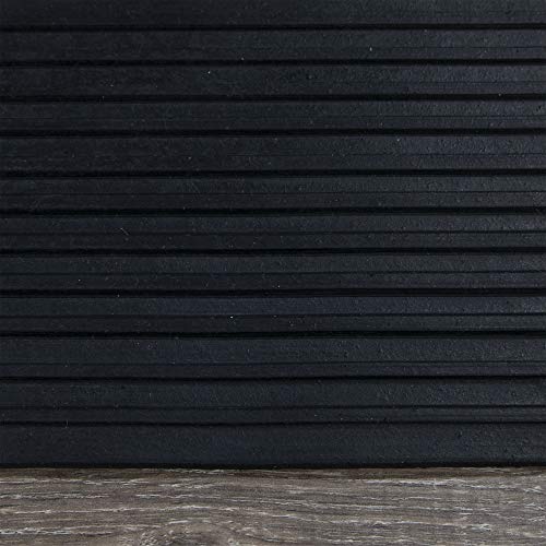 Sweet Home Stores Rubber Collection Multi-Purpose Rubberback Indoor/Outdoor Rubber Mat, 2' x 3', Black