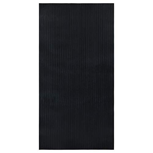 Sweet Home Stores Rubber Collection Multi-Purpose Rubberback Indoor/Outdoor Rubber Mat, 2' x 3', Black