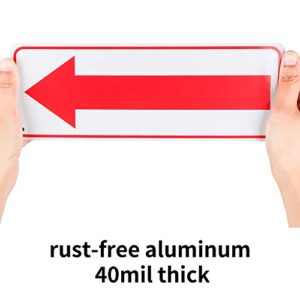 4-Pack Arrow Sign,for Indoor or Outdoor Use，10"x 3.5" .04" Aluminum Reflective Sign Rust Free Aluminum-UV Protected and Weatherproof