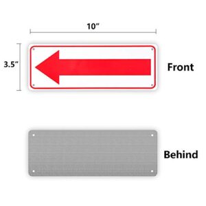 4-Pack Arrow Sign,for Indoor or Outdoor Use，10"x 3.5" .04" Aluminum Reflective Sign Rust Free Aluminum-UV Protected and Weatherproof