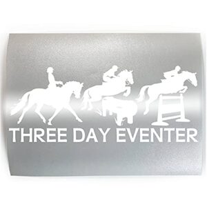 three day eventer - pick color & size - 3 eventing horse rider vinyl decal sticker a