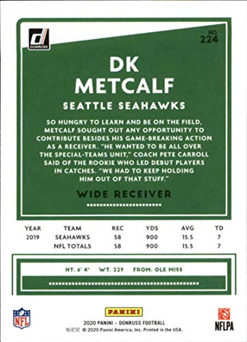 2020 Donruss #224 DK Metcalf Seattle Seahawks NFL Football Trading Card