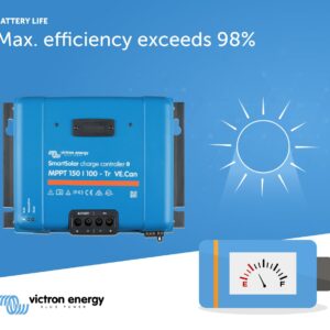 Victron Energy SmartSolar MPPT Tr VE. Can 150V 100 amp 12/24/36/48-Volt Solar Charge Controller (Bluetooth)