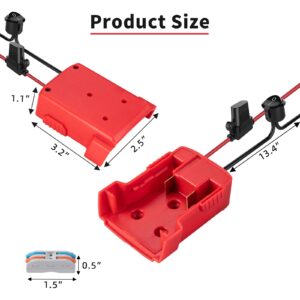 Power Wheels Adapter for Milwaukee M18 Battery 18v Dock Power Connector 12 Gauge Robotics