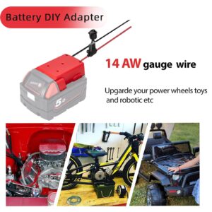 Power Wheels Adapter for Milwaukee M18 Battery 18v Dock Power Connector 12 Gauge Robotics