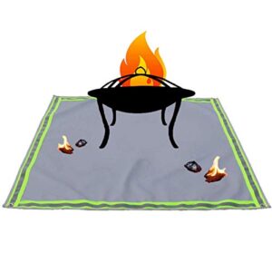 Bobocawa Fire Pit Mat for Deck - Fire Mat fpr Fire Pit Ember Mat for Under Fire Pit for Deck & Grass Outdoor Visible at Night 39 x 39 Inches Square Protector