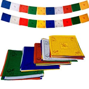 100% Cotton Healing Lama Original Tibetan Wind Horse Prayer Flags. Authentic Buddhist Flags Blessed by a Lama. (Pack of 50 Flags(6.5"X6.5")