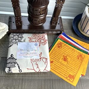 100% Cotton Healing Lama Original Tibetan Wind Horse Prayer Flags. Authentic Buddhist Flags Blessed by a Lama. (Pack of 50 Flags(6.5"X6.5")