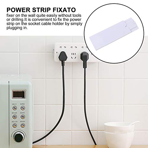 TOYANDONA 6pcs Self Adhesive Power Strip Holder Surge Protector Fixator Cable Management System Wall Mount for WiFi Router Tissue Box Remote Control