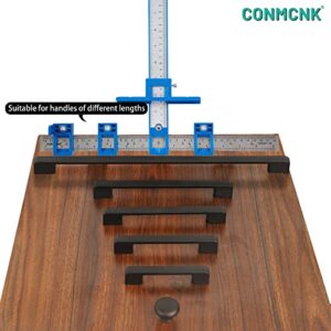 CONMCNK Cabinet Hardware Jig, Cabinet Hardware Template Tool-Adjustable Drill Guide for Fast and Accurate Installation of Door and Drawer Front Knobs, Pulls and Handles,Blue