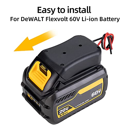 Power Wheels Battery Adapter for DeWALT Flexvolt 60V Max Battery Dock Power Connector 12 Gauge 54