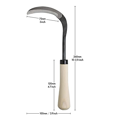 Wazakura Bonsai Repotting Sickle MADE IN JAPAN, Japanese Gardening Tool for Transplant - 3inch(75mm) Blade