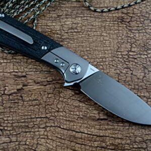 TWOSUN TS223 M390 Blade Titanium Carbon Fiber Handle Frame Lock Gift Collection Folding Knives