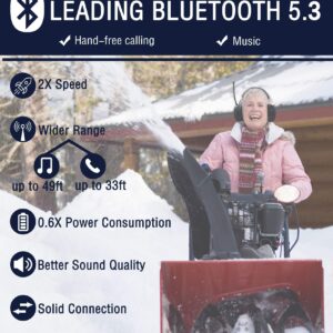 PROHEAR 033 Upgraded Bluetooth 5.3 Hearing Protection Headphones with FM/AM Radio - 25dB NRR Safety Earmuffs, Rechargeable, 48H Playtime for Mowing, Workshops, and Snowblowing - Black