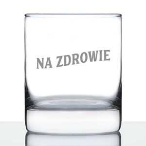 na zdrowie - polish cheers - whiskey rocks glass - cute poland themed gifts or party decor for women and men - 10.25 oz