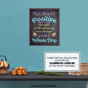 Positive Quotes Wall Decor Poster - Inspirational Uplifting Encouragement Gift for Women, Daughter, Best Friend, Teens, Girls - Motivational Self Improvement Art for Bathroom, Bedroom, Home Office