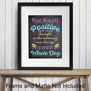 Positive Quotes Wall Decor Poster - Inspirational Uplifting Encouragement Gift for Women, Daughter, Best Friend, Teens, Girls - Motivational Self Improvement Art for Bathroom, Bedroom, Home Office